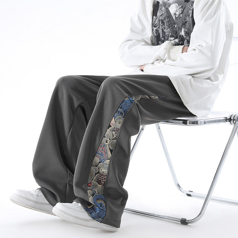 Men's Spring Sports Pants New Loose Youth Boys Cuffed Casual Trousers