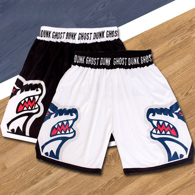 Printed shorts for sports running and fitness training