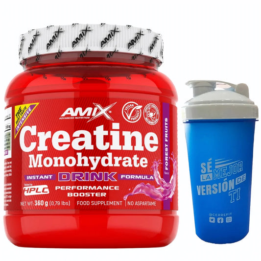 Creatine monohidrate (360g) forest fruits - amix + 1 gift mixer guaranteed quality maximum absorption increases strength creatine monohydrate