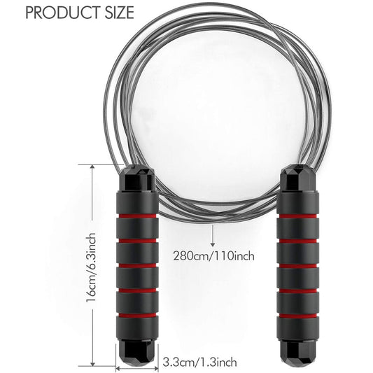 Jump Rope Tangle-Free Rapid Speed Jumping Rope Cable with Ball Bearings Steel Skipping Rope Gym Fitness Home Exercise Slim Body - GabyFit Goods