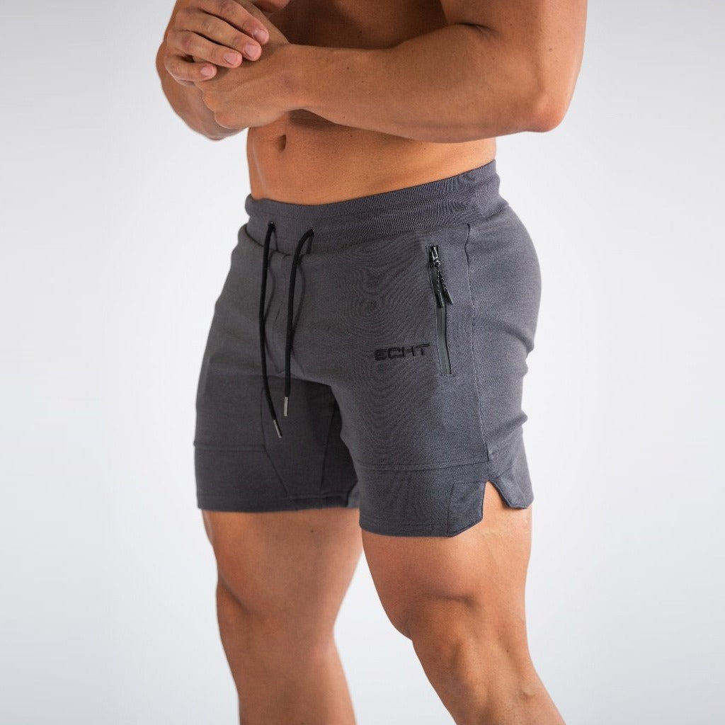 New Running Sports Zipper Pocket Shorts for Men's Fitness Training Summer Mesh Breathable Beach Pants
