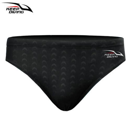 Shark Skin Swim Competition Boxer Briefs Men Sport Trunks Swimwear Quick Dry Swimsuit