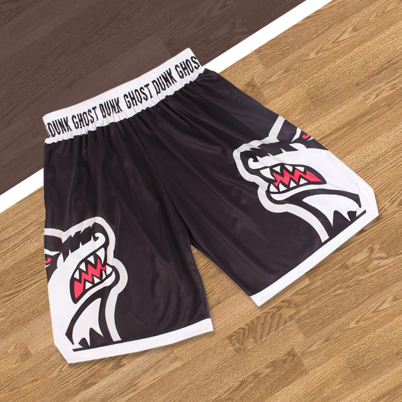 Printed shorts for sports running and fitness training