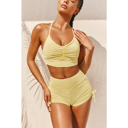 Spring And Summer New Sexy Tight Shorts Suit Sports Camisole Women - GabyFit Goods