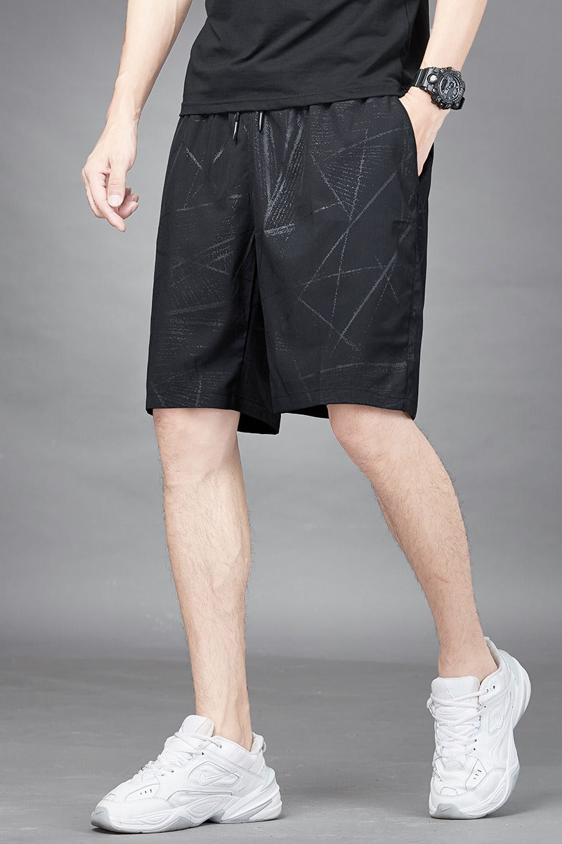 Mens Summer Ice Silk Quick Drying Shorts Lightweight, Breathable, Four sided Elastic Large Size Trendy Air Conditioning Shorts - GabyFit Goods