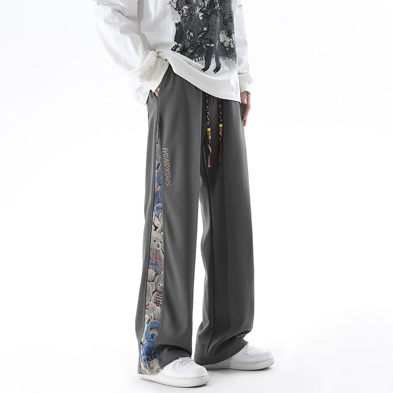 Men's Spring Sports Pants New Loose Youth Boys Cuffed Casual Trousers