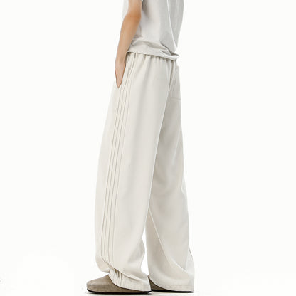 Pants Men's  Clean Fit Straight Loose Wide Leg Long Trousers