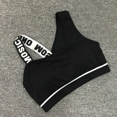 New Letter Cut Out Sports Bra Women Fitness Yoga Push up  Gym Padded Sports Top Athletic Sexy  Workout Running Clothing P165 - GabyFit Goods