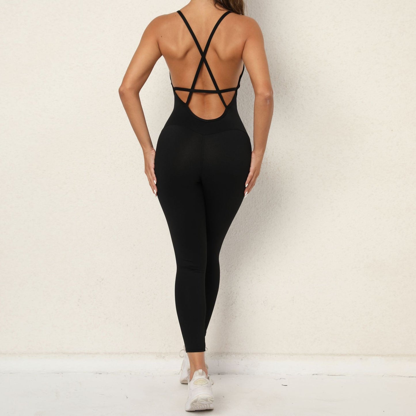 European and American V Neck, No Awkward Thread, Tight Backless One Piece Yoga Pants, Sports Running, Fitness Yoga Pants - GabyFit Goods