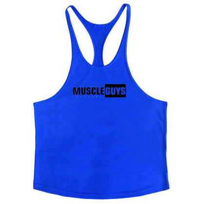 Muscleguys Brand Gym Clothing Bodybuilding Tank Top Men Fitness Stringer Singlets Man Cotton Sleeveless shirt Workout Undershirt
