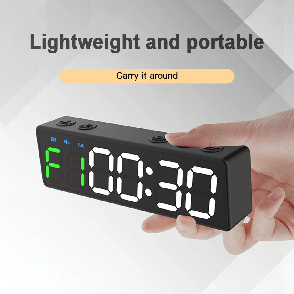 Mini Gym Timer Rechargeable Stopwatch Portable Countdown/up Clock with Magnetic Back for Home Gym Fitness Training - GabyFit Goods