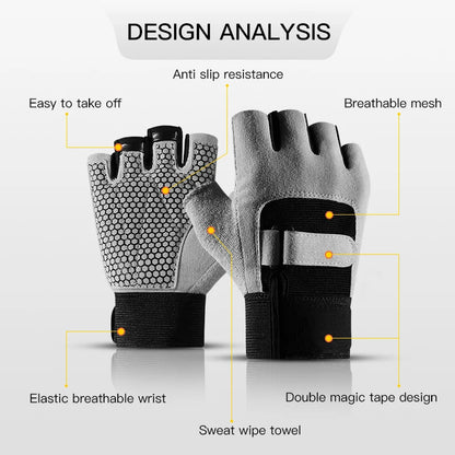 Gym Gloves Fingerless Breathable Weightlifting Fitness Gloves Dumbbell Men Women Weight lifting Gym Gloves Black - GabyFit Goods