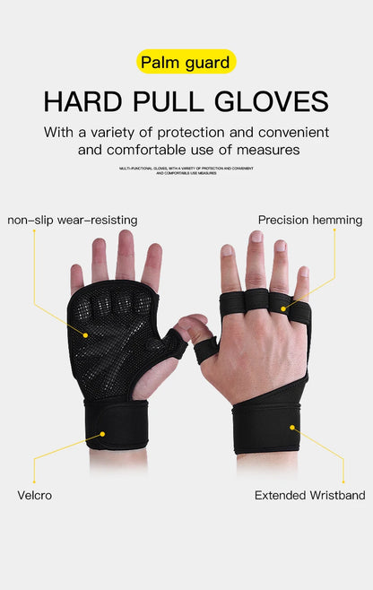 1Pair Hand Grips Gymnastics Gloves Grips Silicone Anti-Skid Gym Fitness Gloves Weight Lifting Grip Gym Crossfit Trainining - GabyFit Goods