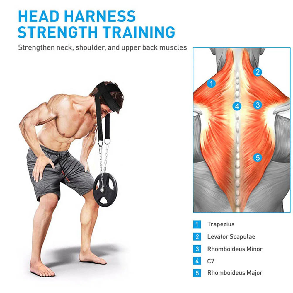 Head Neck Training Head Harness Body Strengh Exercise Strap Adjustable Neck Power Training Gym Fitness Weight Bearing cap - GabyFit Goods