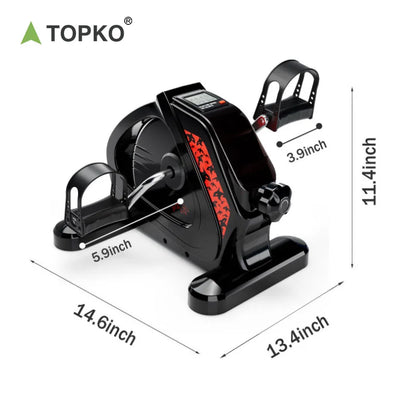 TOPKO US Warehouse Portable Under-Desk Elderly Fitness Exercise Bike Home Silent Exercise Mini Stepper