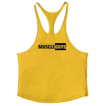 Muscleguys Brand Gym Clothing Bodybuilding Tank Top Men Fitness Stringer Singlets Man Cotton Sleeveless shirt Workout Undershirt