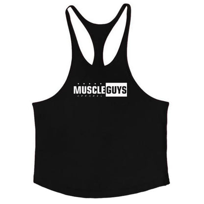 Muscleguys Brand Gym Clothing Bodybuilding Tank Top Men Fitness Stringer Singlets Man Cotton Sleeveless shirt Workout Undershirt