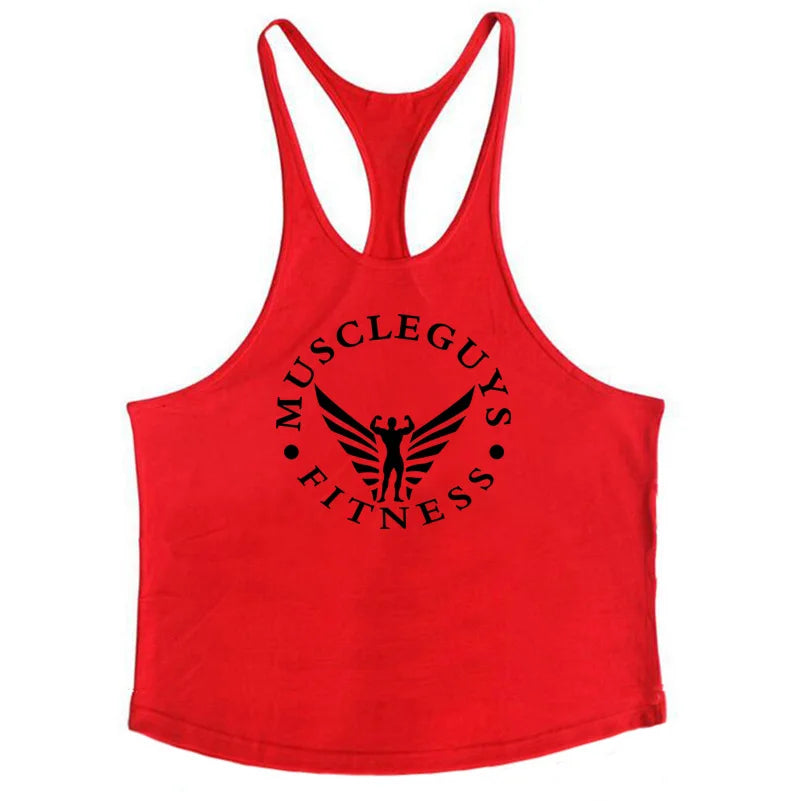 Muscleguys Brand Gym Clothing Bodybuilding Tank Top Men Fitness Stringer Singlets Man Cotton Sleeveless shirt Workout Undershirt