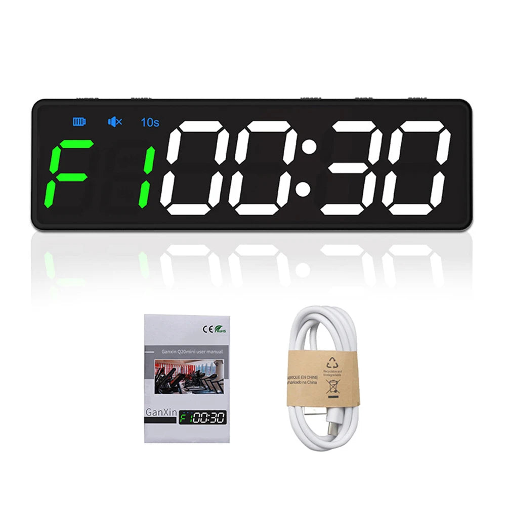 Mini Gym Timer Rechargeable Stopwatch Portable Countdown/up Clock with Magnetic Back for Home Gym Fitness Training - GabyFit Goods