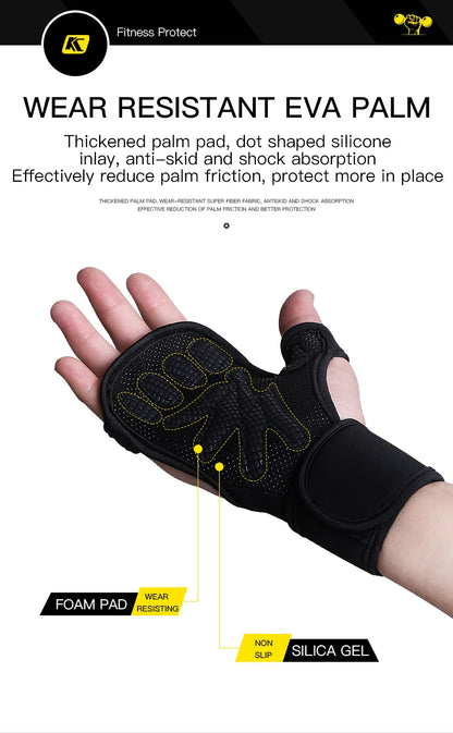 1Pair Hand Grips Gymnastics Gloves Grips Silicone Anti-Skid Gym Fitness Gloves Weight Lifting Grip Gym Crossfit Trainining - GabyFit Goods