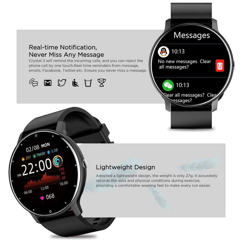 LIGE Smart band Watch Men Real-time Weather Forecast Activity Tracker Watches Sports Ladies Smart Watch Women For Xiaomi Watch - GabyFit Goods