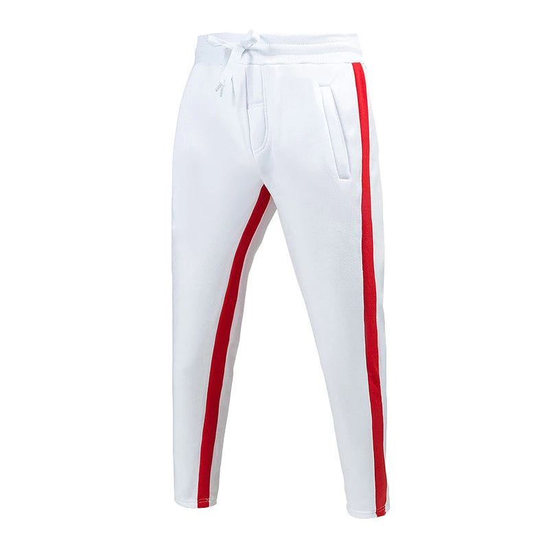 Mens Hiphop Pants Lace Up Straight Leg Spliced Solid Color Running Workout Pants Male Clothes Pantalones