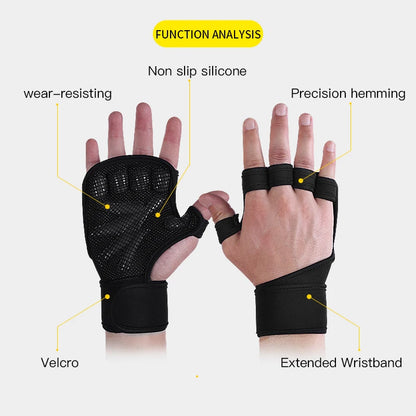 1Pair Hand Grips Gymnastics Gloves Grips Silicone Anti-Skid Gym Fitness Gloves Weight Lifting Grip Gym Crossfit Trainining - GabyFit Goods