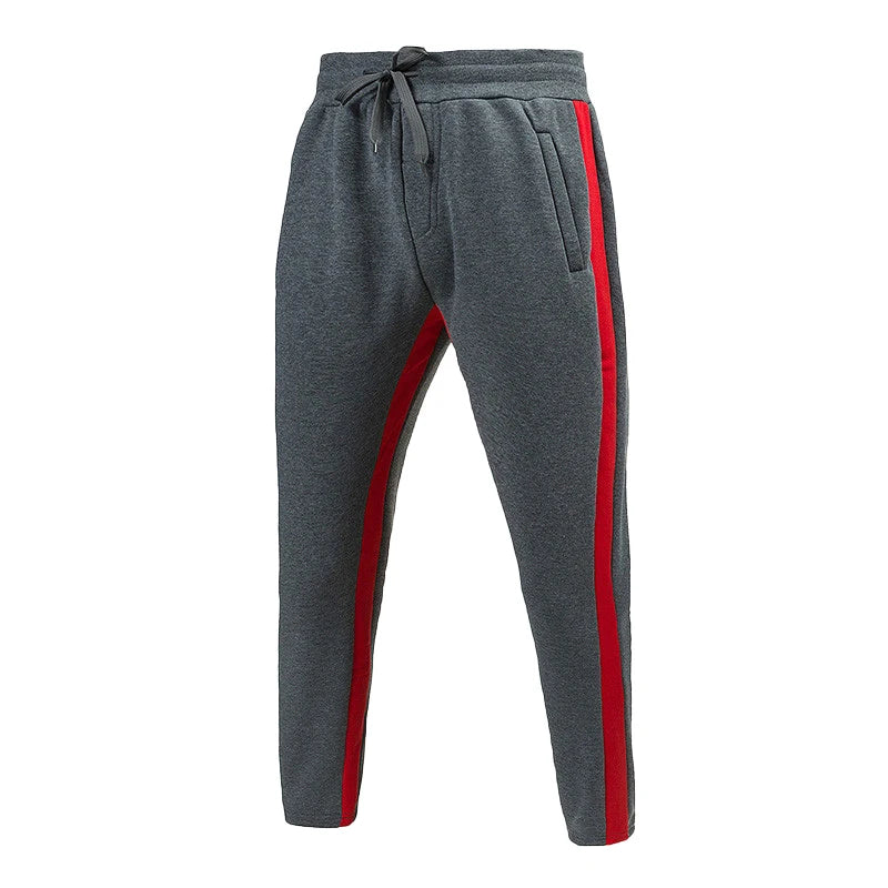 Mens Hiphop Pants Lace Up Straight Leg Spliced Solid Color Running Workout Pants Male Clothes Pantalones