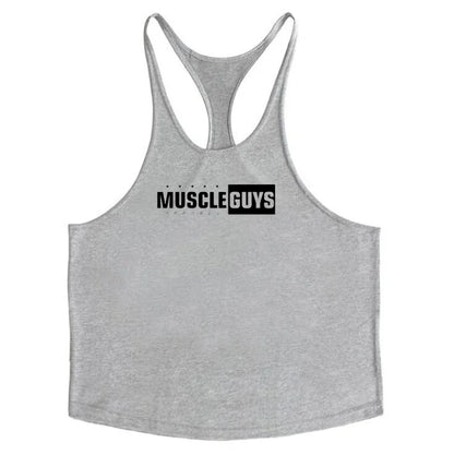 Muscleguys Brand Gym Clothing Bodybuilding Tank Top Men Fitness Stringer Singlets Man Cotton Sleeveless shirt Workout Undershirt
