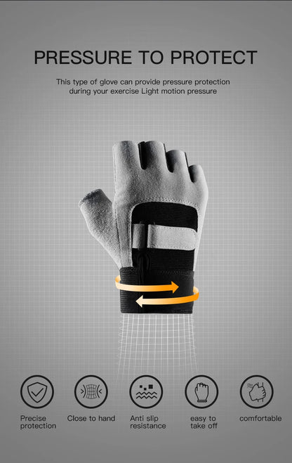 Gym Gloves Fingerless Breathable Weightlifting Fitness Gloves Dumbbell Men Women Weight lifting Gym Gloves Black - GabyFit Goods