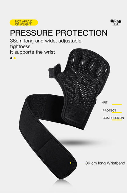 1Pair Hand Grips Gymnastics Gloves Grips Silicone Anti-Skid Gym Fitness Gloves Weight Lifting Grip Gym Crossfit Trainining - GabyFit Goods