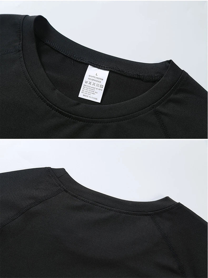 Sports T-shirt men's quick drying short sleeved sports T-shirt top gym fitness tight fitting shirt training running T-shirt men' - GabyFit Goods