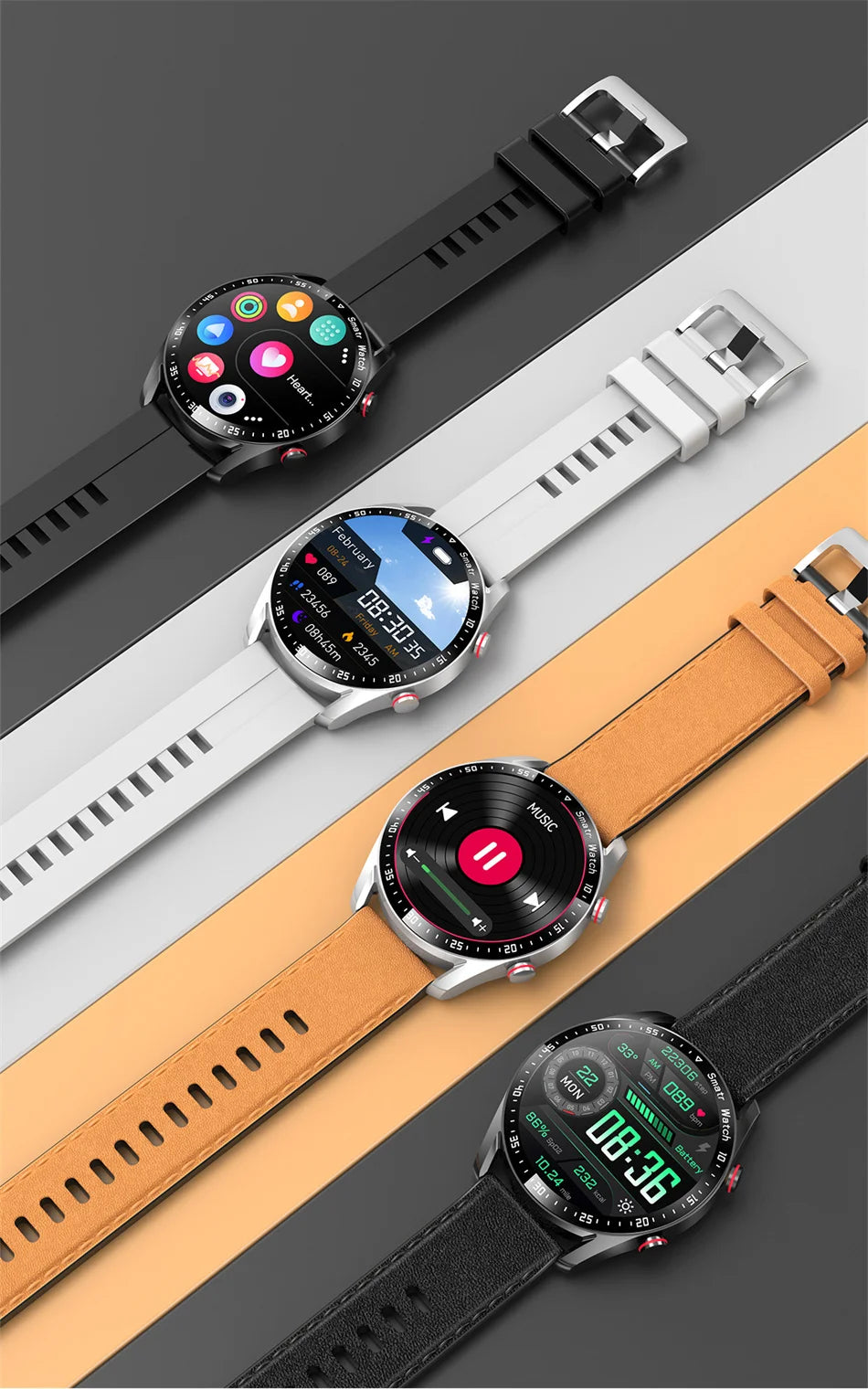 ECG+PPG Bluetooth Call Smart Watch Men Laser Health Blood Pressure Fitnes Sports Watches Man Sports Waterproof Smartwatch+Box - GabyFit Goods