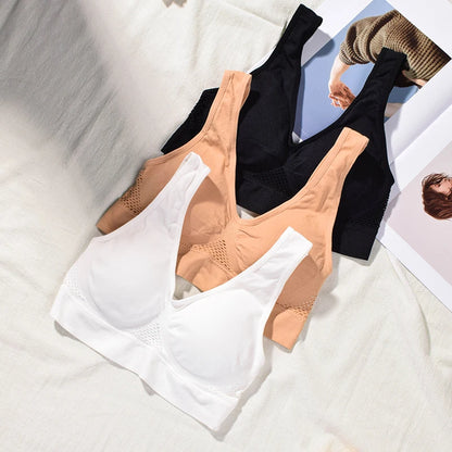 Women's Breathable Sports Vest Bra Sweat-absorbent Shockproof Pad Sports Top Track and Field Gym Running Fitness Sports Yoga - GabyFit Goods