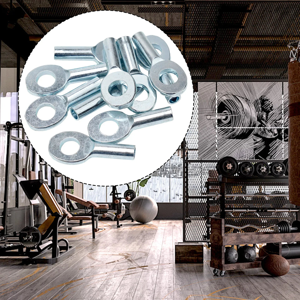 10pcs Gym Pulley Machine Cable Eyelet Terminal Wire Rope Port Joint Stopper Gym Gyms Steel Wire Gym Pulley Machine Cable Eyelet