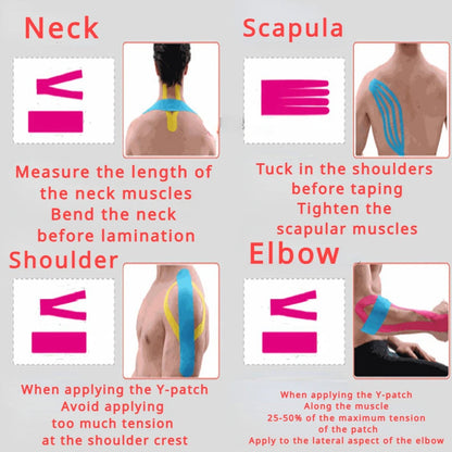 Sports Tape Muscle Patch Width 5cm1.97inch Length 5m196inch Lift Chest Tape Anti Sagging Knee Elbow Stretch Fitness Brace - GabyFit Goods