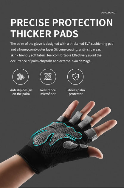 Half Finger Gloves Gym Fitness Anti-Slip Women Men Gel Pad Gloves Gym Cycling Fingerless Gloves Bicycle Accessories - GabyFit Goods