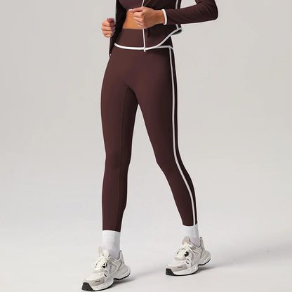 Women Fitness Casual Training Contrast Color Butt Liftting Outdoor Running Sport Yoga Leggings