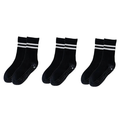 3-Pair Female Pilates Indoor Anti Slip Silicone Floor Socks Breathable Double Bar Middle Socks Fitness Dance Exercise Yoga Socks - GabyFit Goods