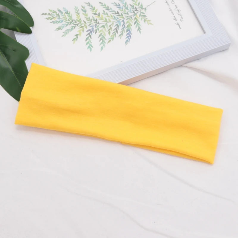Elastic Cotton HairBand Fashion Headbands for Women Men Solid Running Fitness Yoga Hair Bands Stretch Makeup Hair Accessories - GabyFit Goods