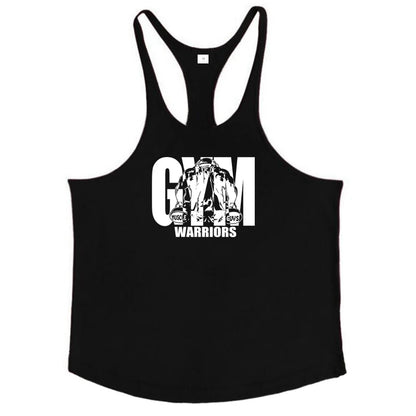 Gym Warriors Workout Tanktop Jogger Singlet Training Bodybuilding Tank Top Vest Shirt Sleeveless Fitness Cotton Shirt For Men