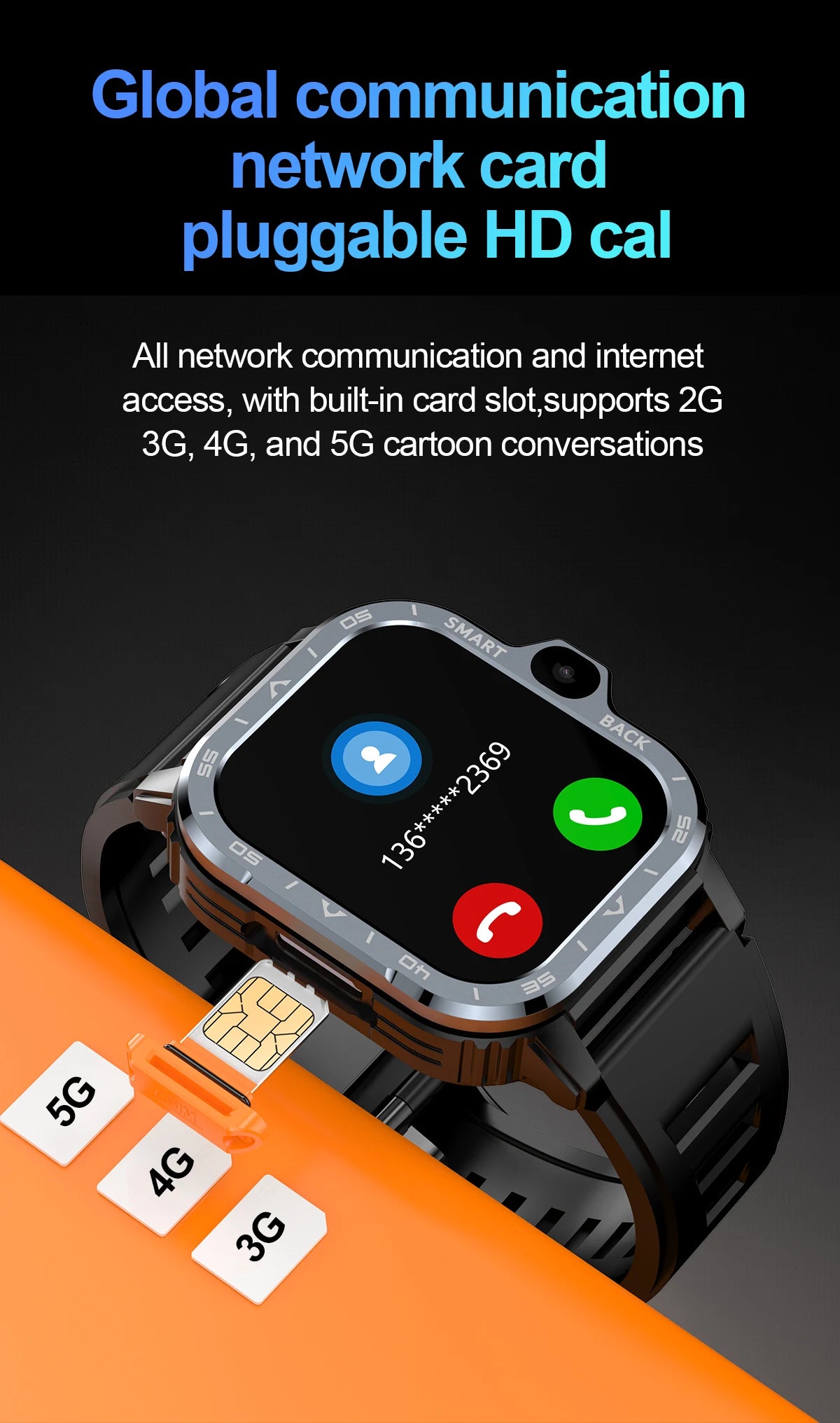 Valdus PGD Android Smart Watch Men GPS 16G/64G ROM Storage HD Dual Camera NFC 2G 4G SIM Card WIFI Wireless Fast Internet Access - GabyFit Goods