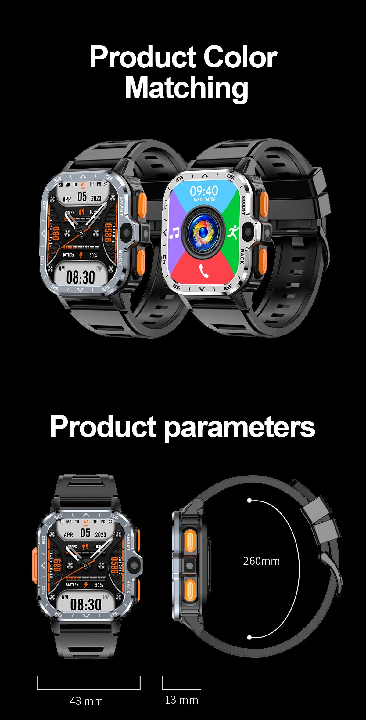Valdus PGD Android Smart Watch Men GPS 16G/64G ROM Storage HD Dual Camera NFC 2G 4G SIM Card WIFI Wireless Fast Internet Access - GabyFit Goods
