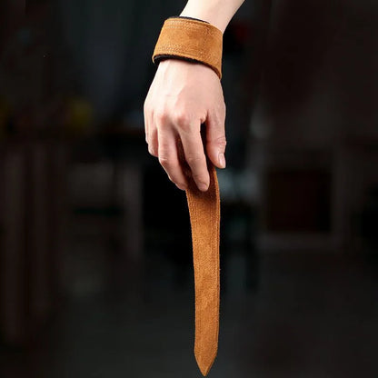 1Pair 4mm Cowhide Weight lifting Wrist Straps Fitness Bodybuilding Training Gym lifting straps NonSlip Gym Grip Deadlift Pull-up - GabyFit Goods