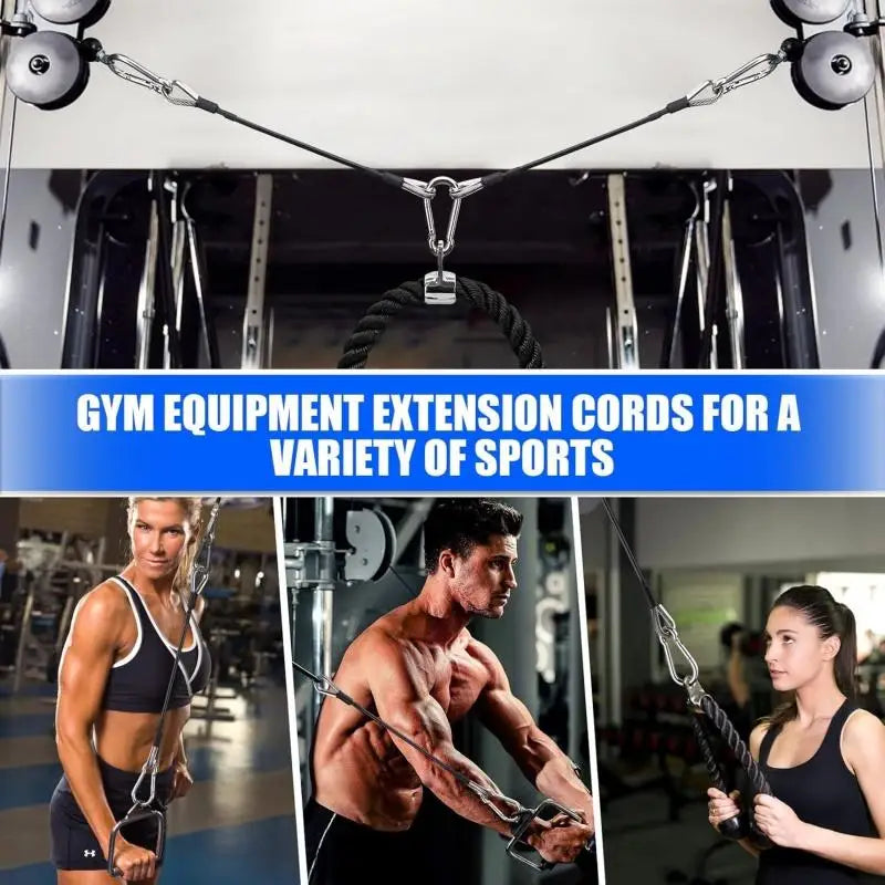 Gym Cable Extension For Home Gym Accessories For Tricep Pull Down And Leg Extensions Machine Fitness Rally Rope 1/2pcs - GabyFit Goods