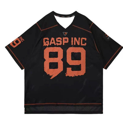 NEW 2025 GASP Muscle Fitness Short Sleeved Men Basketball Shirt American Loose Quick Drying Breathable Sports T-shirt Summer