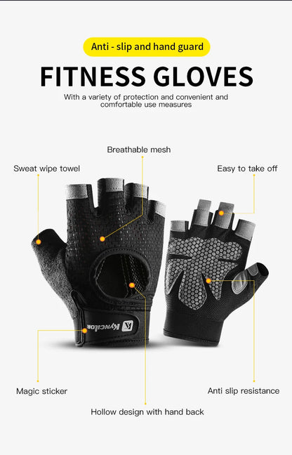 Half Finger Gloves Gym Fitness Anti-Slip Women Men Gel Pad Gloves Gym Cycling Fingerless Gloves Bicycle Accessories - GabyFit Goods