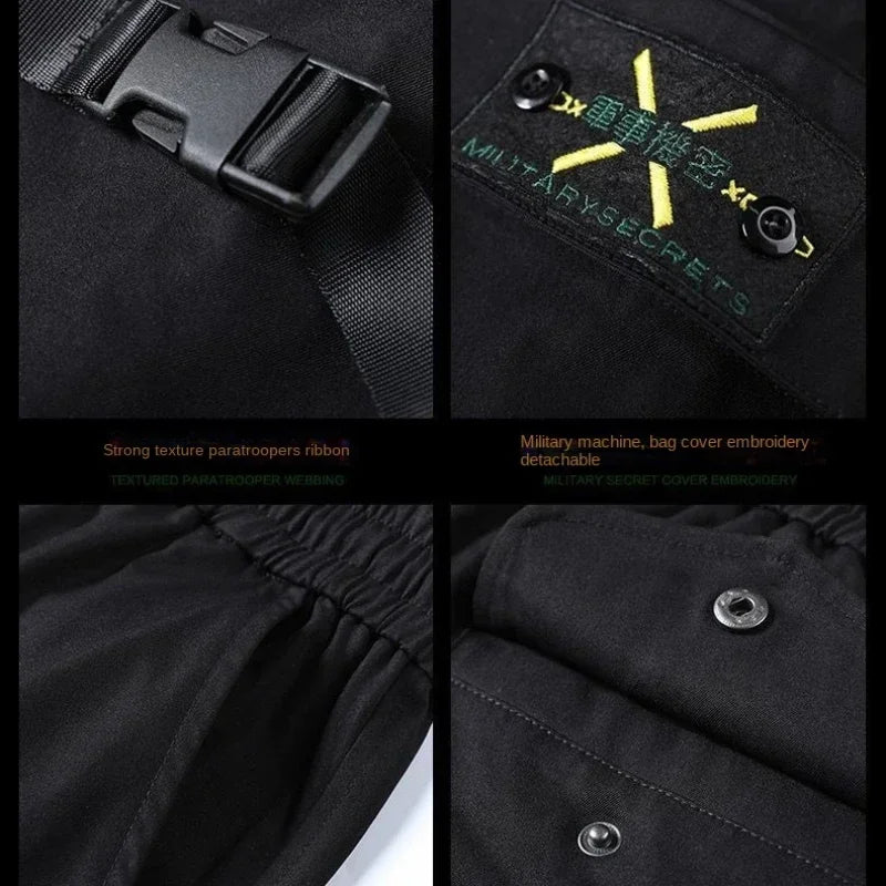 Hip Hop Women's Sports Fashion Cargo Pants Loose and Casual Korean Harem Pants Black Joggers with Multiple Pockets Trousers 5XL