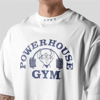 LYFT Graphic Men's T-shirt Running Sports Gym Fitness Bodybuilding Printed Cotton T Shirt Men Summer Jogging Training Male Tops