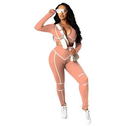 Fitness Set Sport Tracksuit Yoga Set 2 Piece Sets Workout Long Sleeve Seamless Sportwear Gym Set Push Up Bodysuit for Women 2024